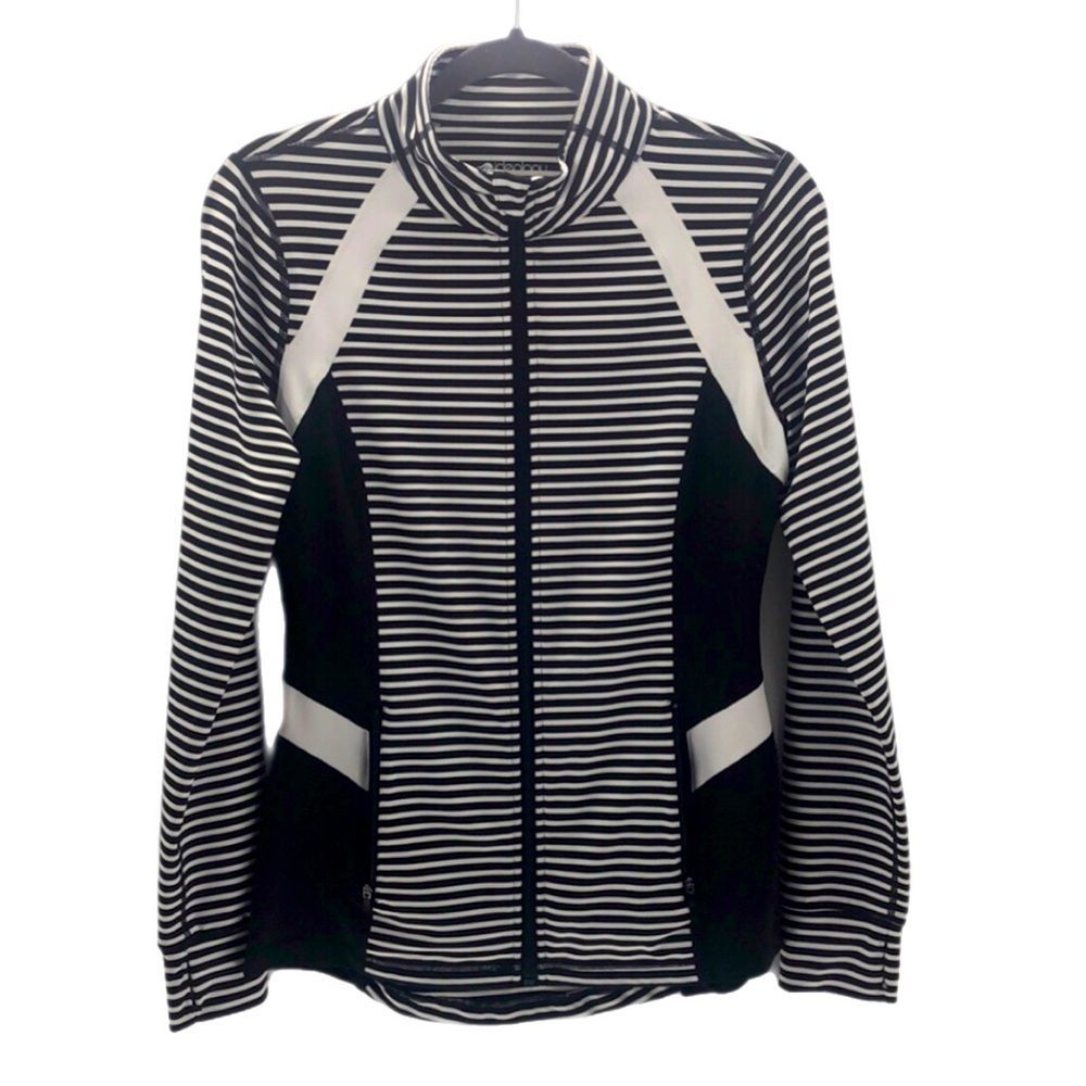 IDEOLOGY striped zip up athletic jacket
